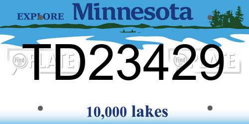 TD23429 Minnesota License Plate
