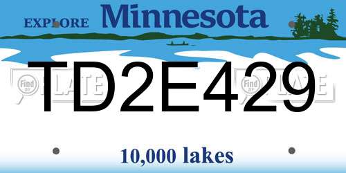 TD2E429 Minnesota License Plate