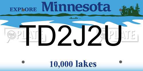 TD2J2U Minnesota License Plate