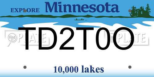 TD2T0O Minnesota License Plate