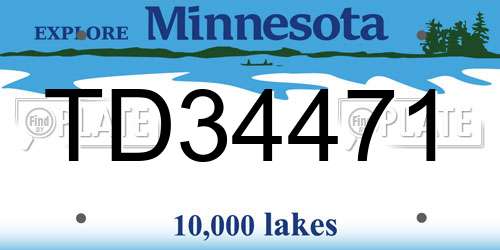 TD34471 Minnesota License Plate
