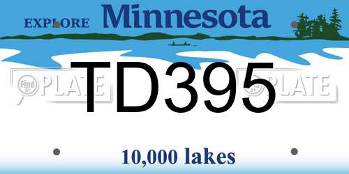 TD395 Minnesota License Plate
