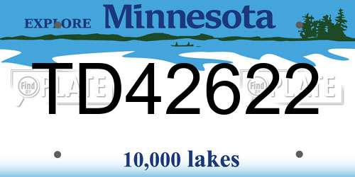 TD42622 Minnesota License Plate