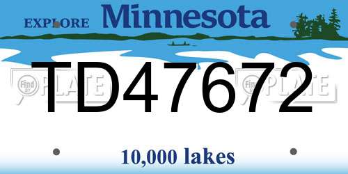 TD47672 Minnesota License Plate