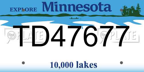 TD47677 Minnesota License Plate