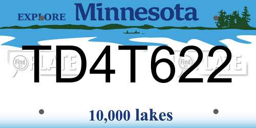 TD4T622 Minnesota License Plate