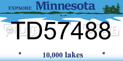 TD57488 Minnesota License Plate