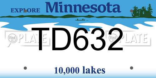 TD632 Minnesota License Plate