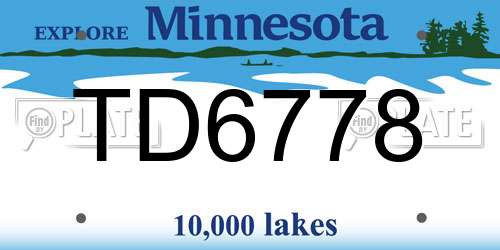 TD6778 Minnesota License Plate