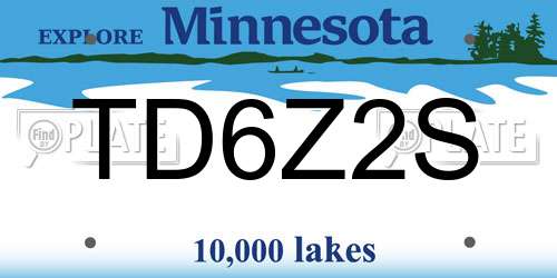 TD6Z2S Minnesota License Plate