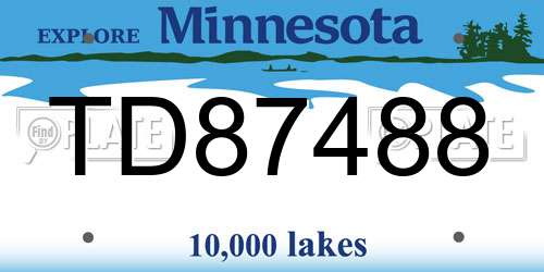 TD87488 Minnesota License Plate