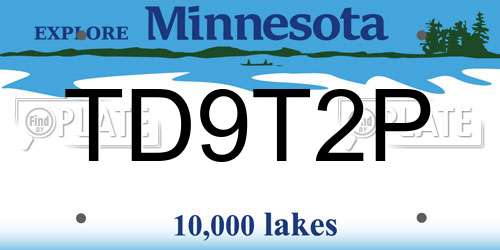 TD9T2P Minnesota License Plate