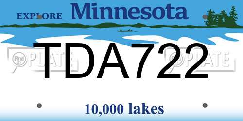 TDA722 Minnesota License Plate