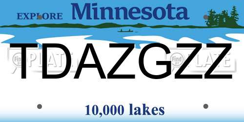 TDAZGZZ Minnesota License Plate