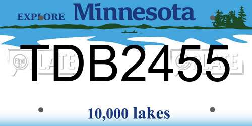 TDB2455 Minnesota License Plate