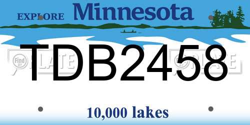 TDB2458 Minnesota License Plate