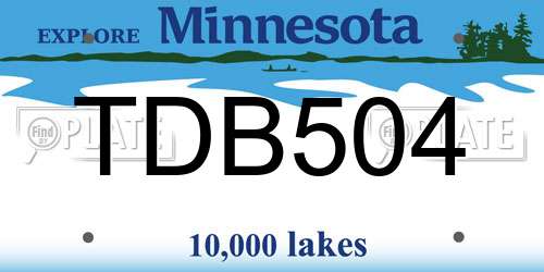 TDB504 Minnesota License Plate