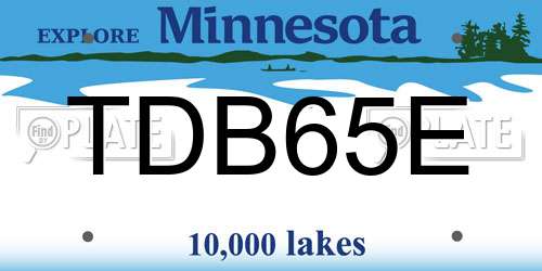 TDB65E Minnesota License Plate