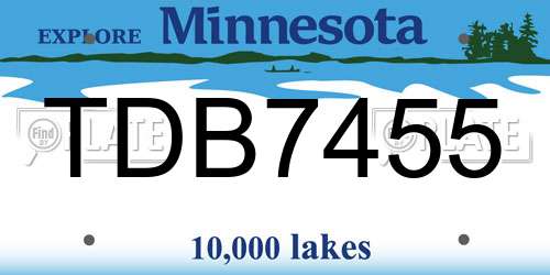 TDB7455 Minnesota License Plate