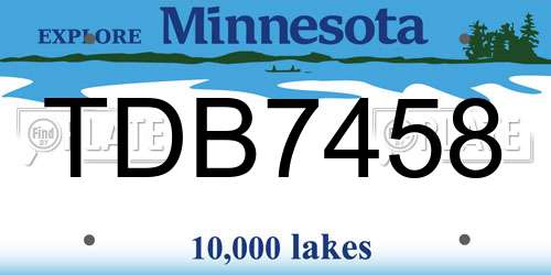 TDB7458 Minnesota License Plate
