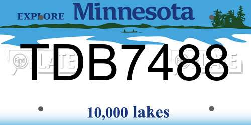 TDB7488 Minnesota License Plate