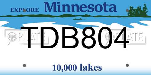 TDB804 Minnesota License Plate