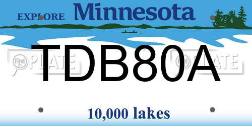TDB80A Minnesota License Plate