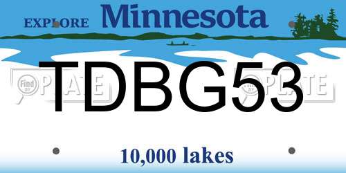 TDBG53 Minnesota License Plate