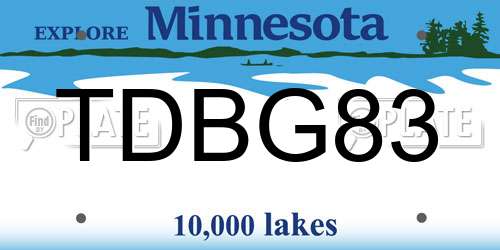 TDBG83 Minnesota License Plate