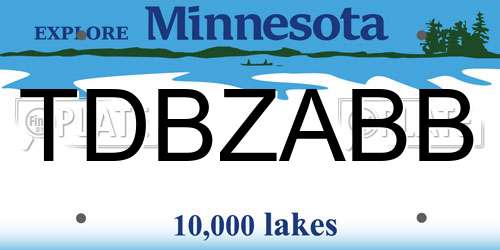TDBZABB Minnesota License Plate