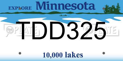 TDD325 Minnesota License Plate