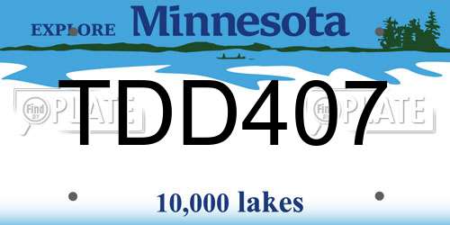 TDD407 Minnesota License Plate