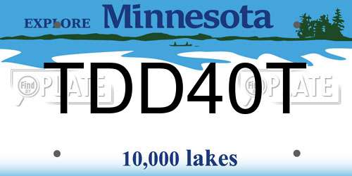 TDD40T Minnesota License Plate