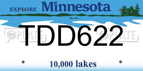 TDD622 Minnesota License Plate