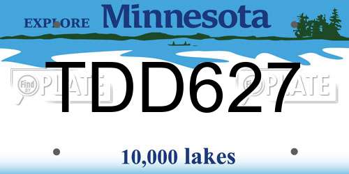 TDD627 Minnesota License Plate