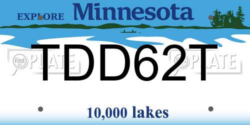 TDD62T Minnesota License Plate