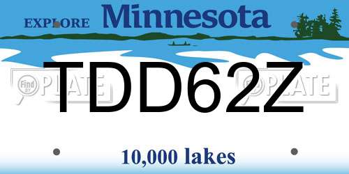 TDD62Z Minnesota License Plate