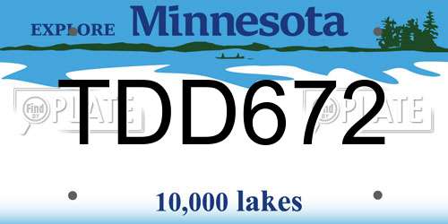 TDD672 Minnesota License Plate