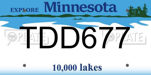 TDD677 Minnesota License Plate