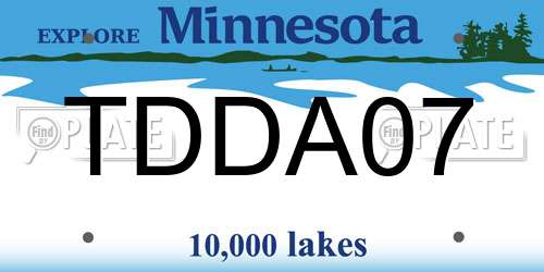 TDDA07 Minnesota License Plate