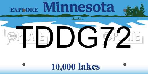 TDDG72 Minnesota License Plate