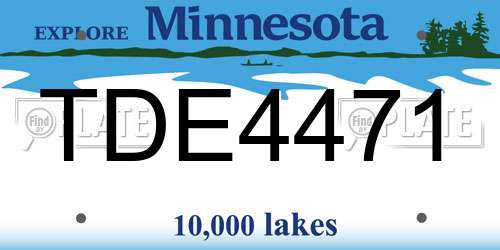TDE4471 Minnesota License Plate