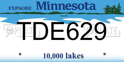 TDE629 Minnesota License Plate