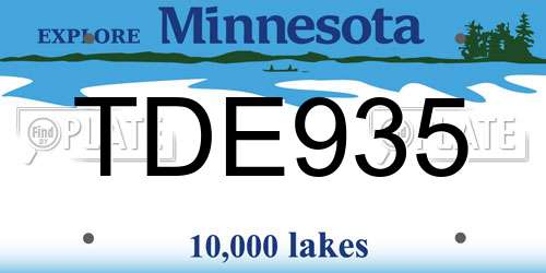 TDE935 Minnesota License Plate