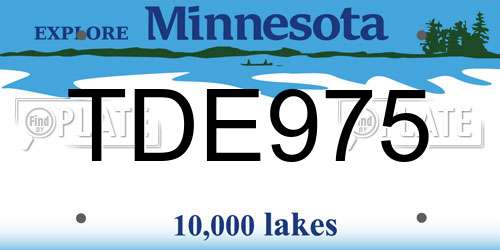 TDE975 Minnesota License Plate