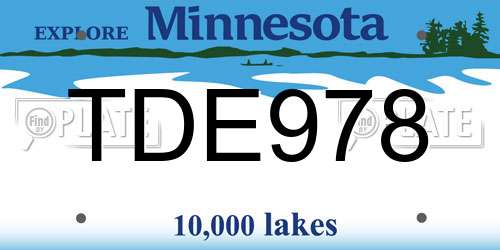 TDE978 Minnesota License Plate