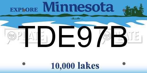 TDE97B Minnesota License Plate