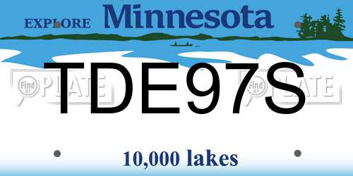TDE97S Minnesota License Plate