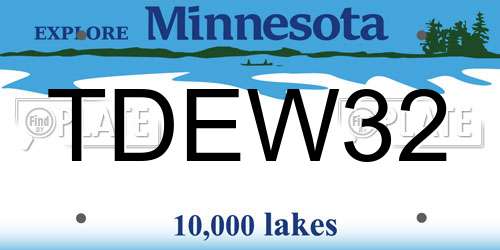 TDEW32 Minnesota License Plate