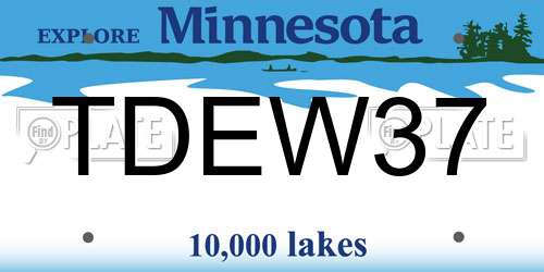 TDEW37 Minnesota License Plate